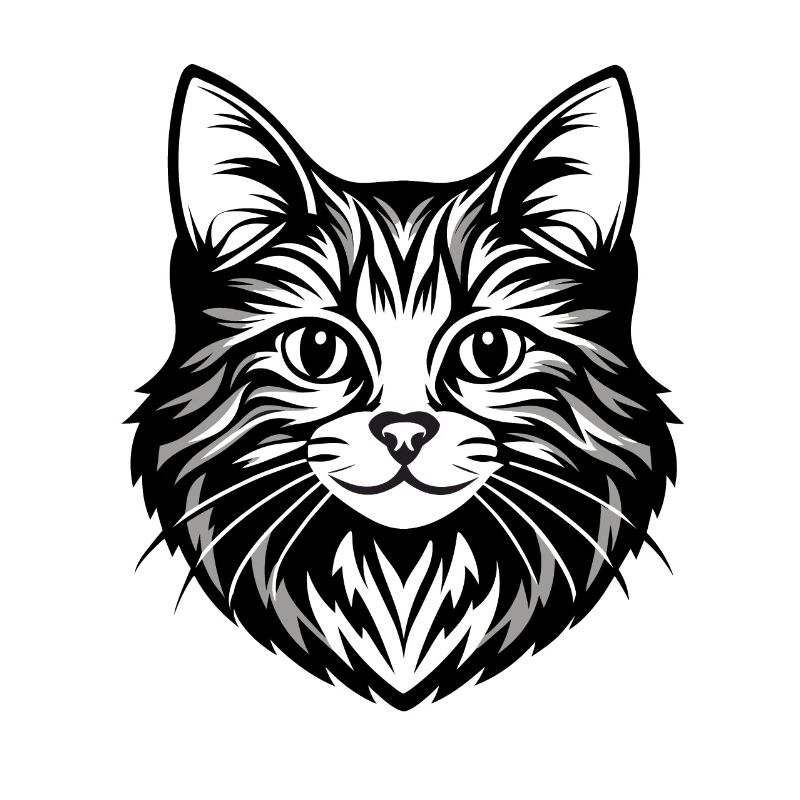 Komplizierte Katzengesicht Illustration