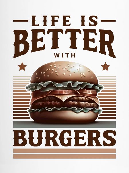 Lebensfreude mit Burger Motiv