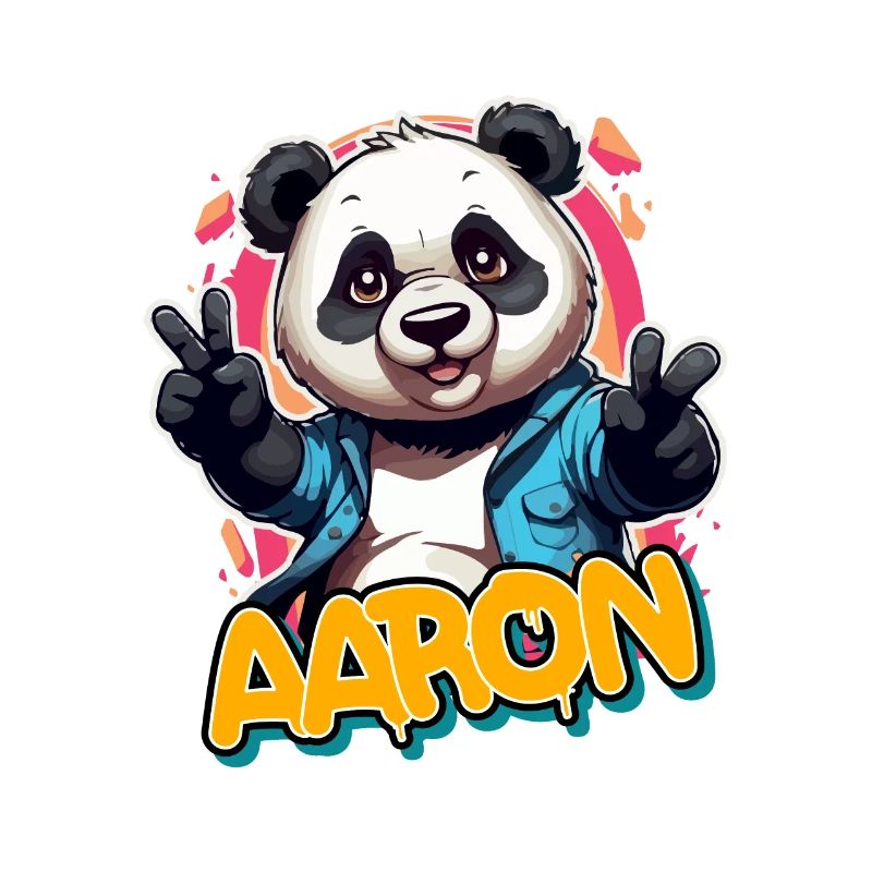 AARON - Beau nom de garçon avec Cool Panda