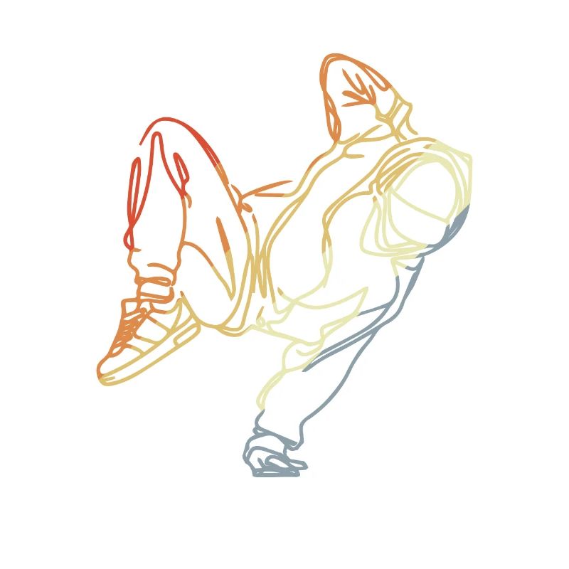 Retro Breakdancer Skizze