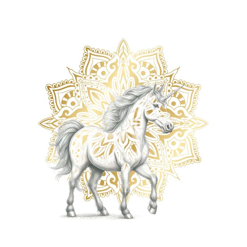 Mandala Einhörner Einhorn Pferd Pferde elegant