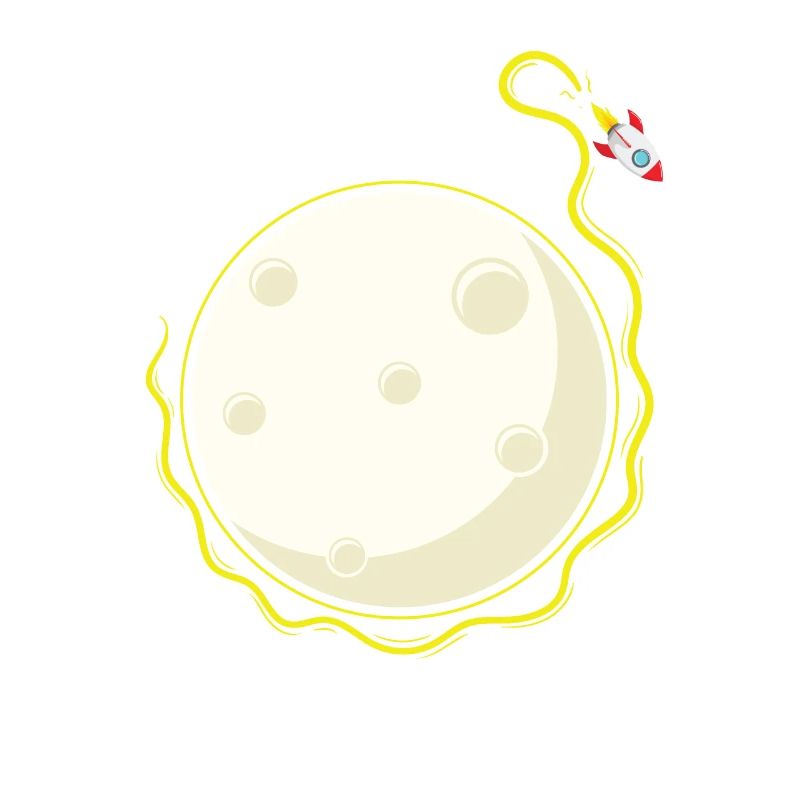 Rocket orbits the moon