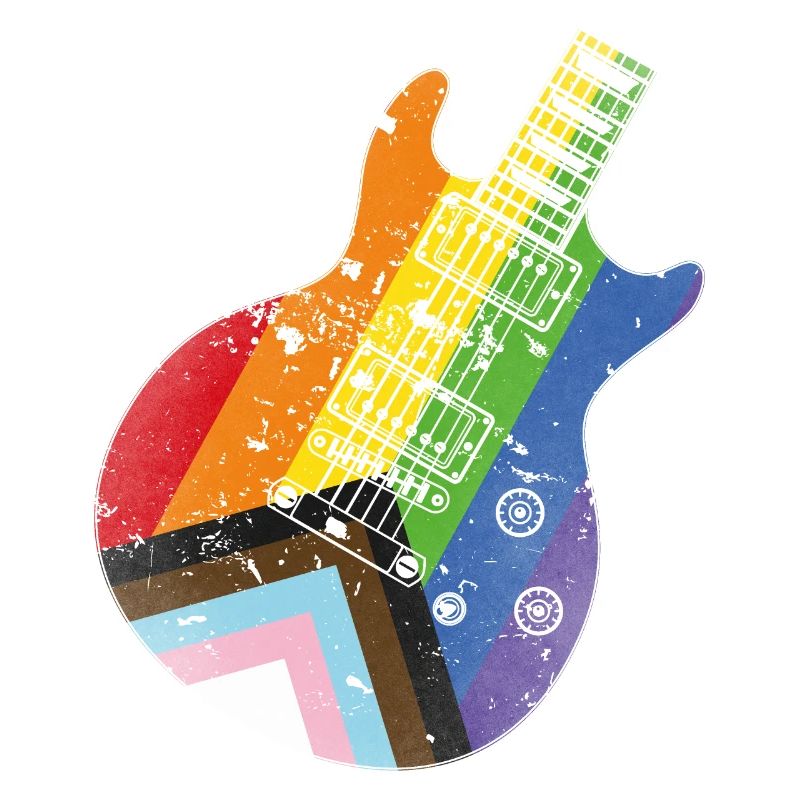Pride Progress Flag Gitarre