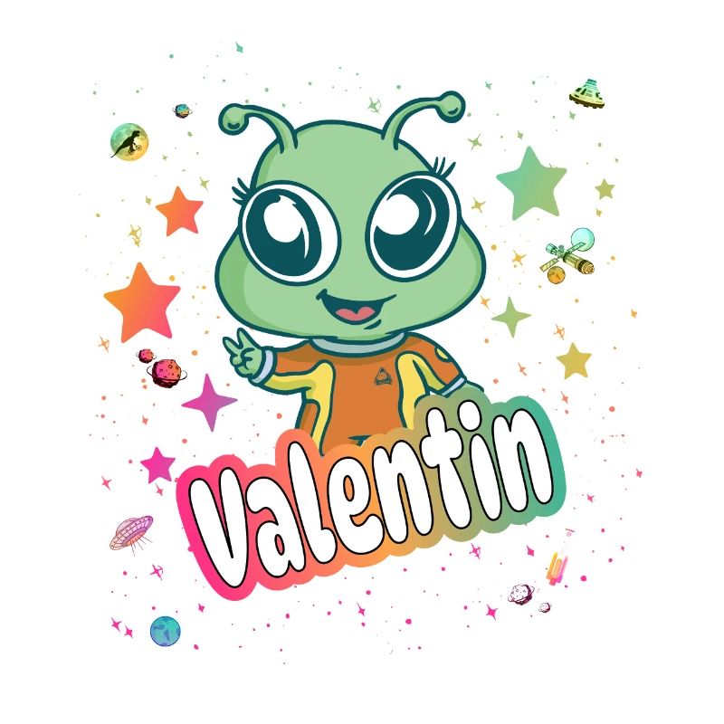 VELENTIN - Beau nom de garçon avec extraterrestre mignon