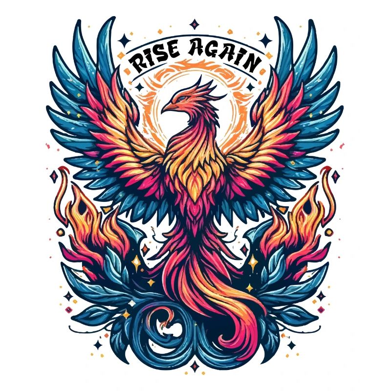 Phoenix - Rise again. Bird, phoenix flames,