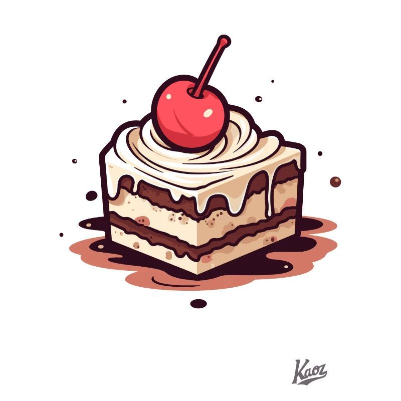 Chocolate nut cake with cherry on top