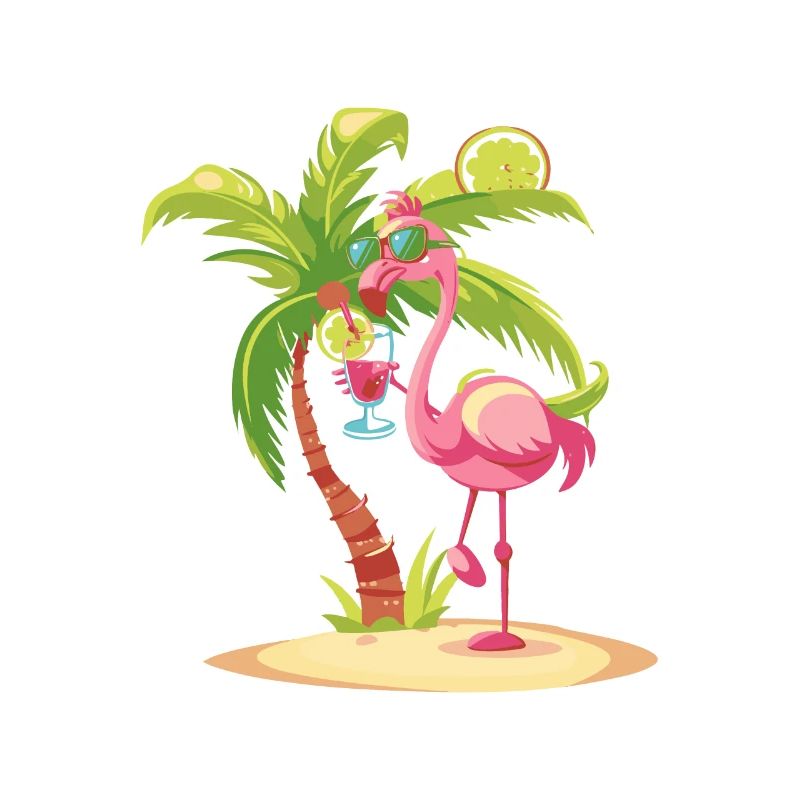 Flamingo Summer Beach Comic