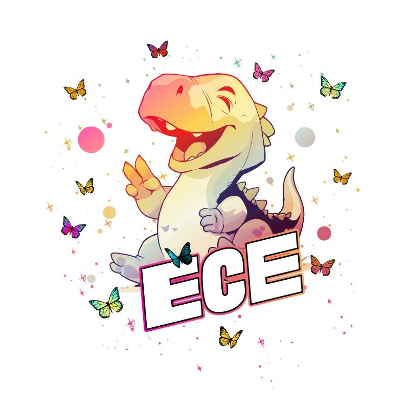 ECE - Schöner MÄDCHEN Name mit süßem DINO
