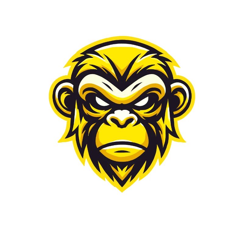 Conception de visage de singe féroce jaune