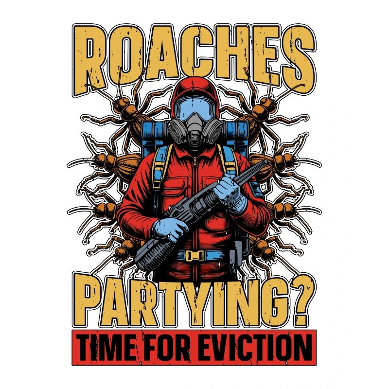 Pest Control Roaches Partying Time Spraying Bugs