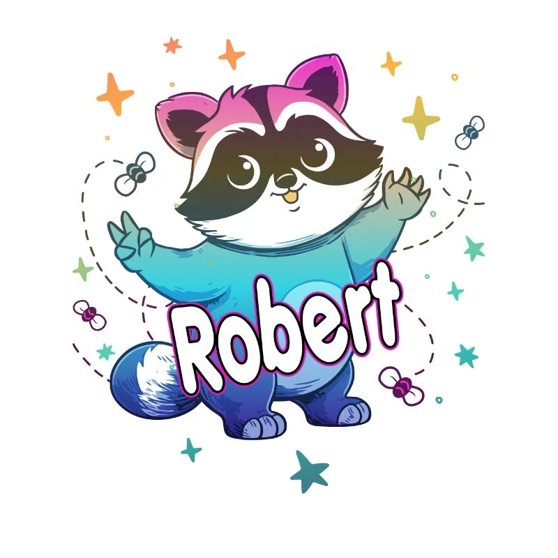 ROBERT - Beau nom de garçon avec un raton laveur mignon