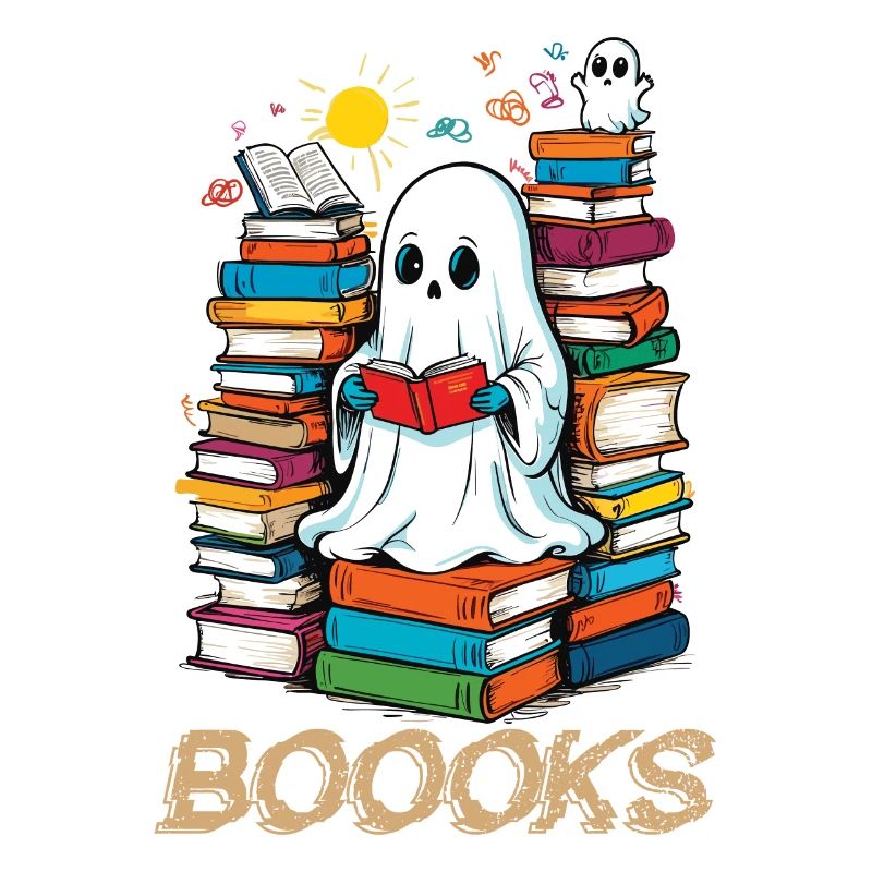 Cute Book Lover Ghost Funny Saying