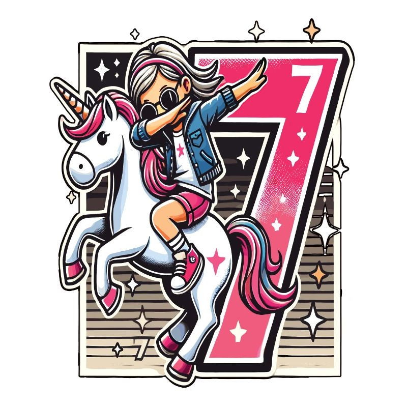 Geburtstag 7 Jahre Einhorn Dab