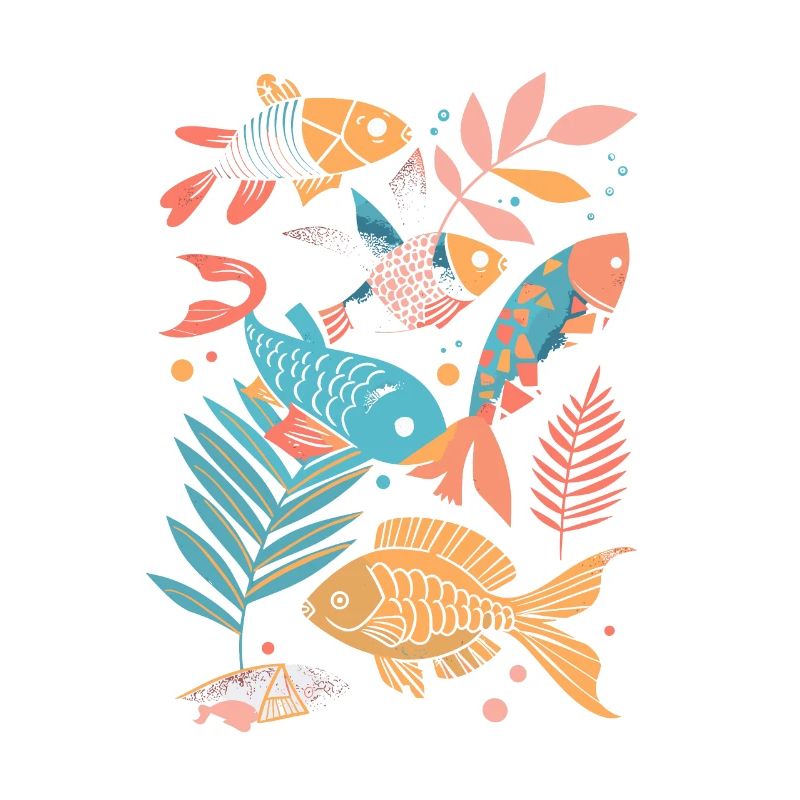 Fischen Cartoon Stil