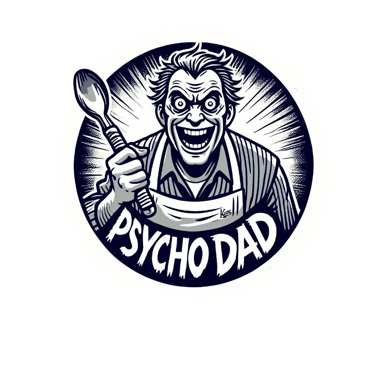 Psycho-Papa mit Kochlöffel