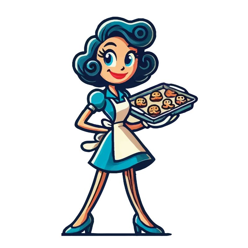 Cheerful baker with cookie tray