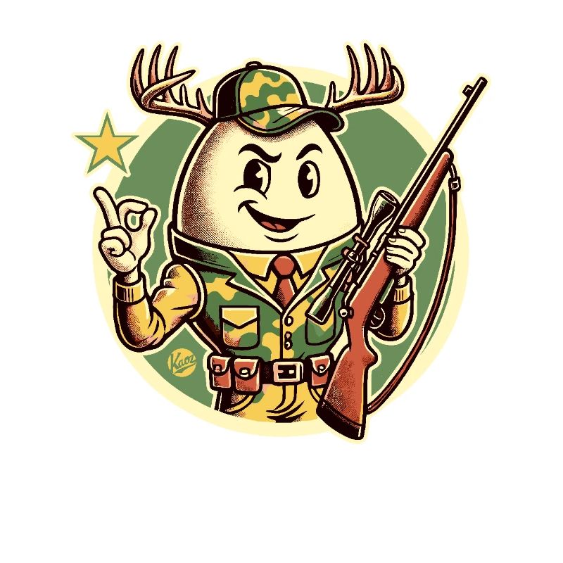 Jäger-Ei mit Hirschgeweih