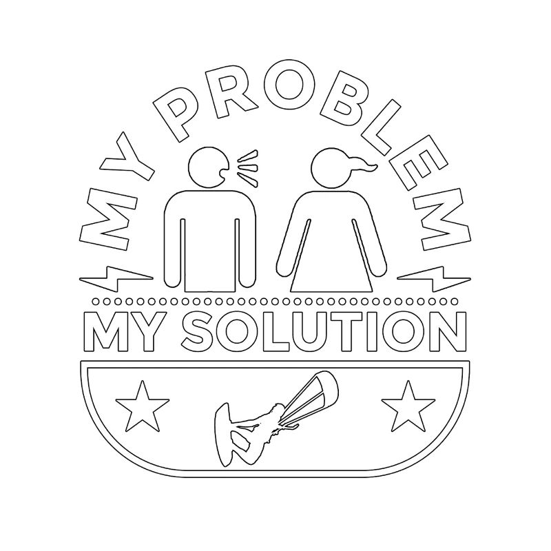 Kiteboarder My Problem My Solution Pictogram Mom