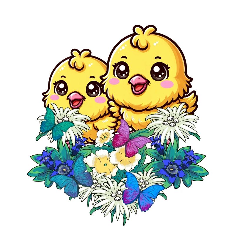 Beginning of Spring Tyrolean Chicks Easter Children Child