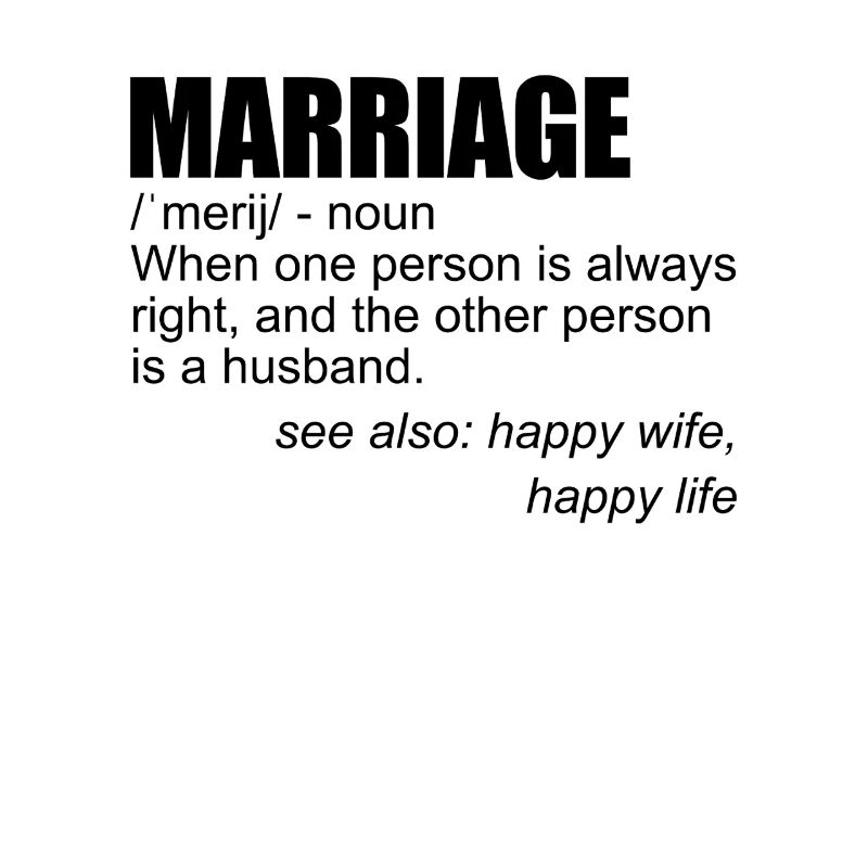 Lustige Ehe-Definition-Ehemann-Ehefrau-Ehe