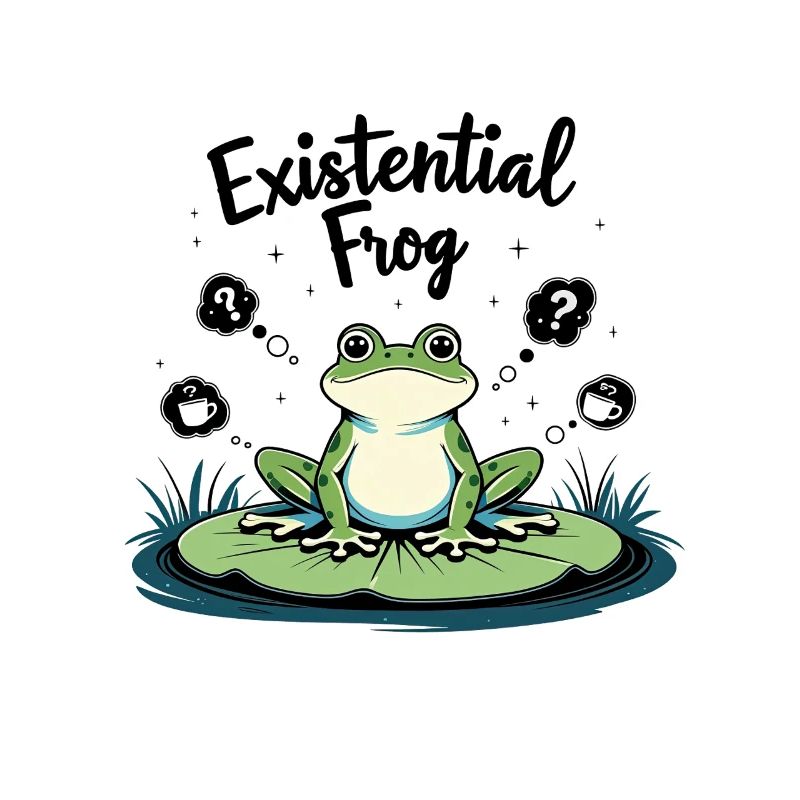 Existential Frog – Funny Brooding Motif