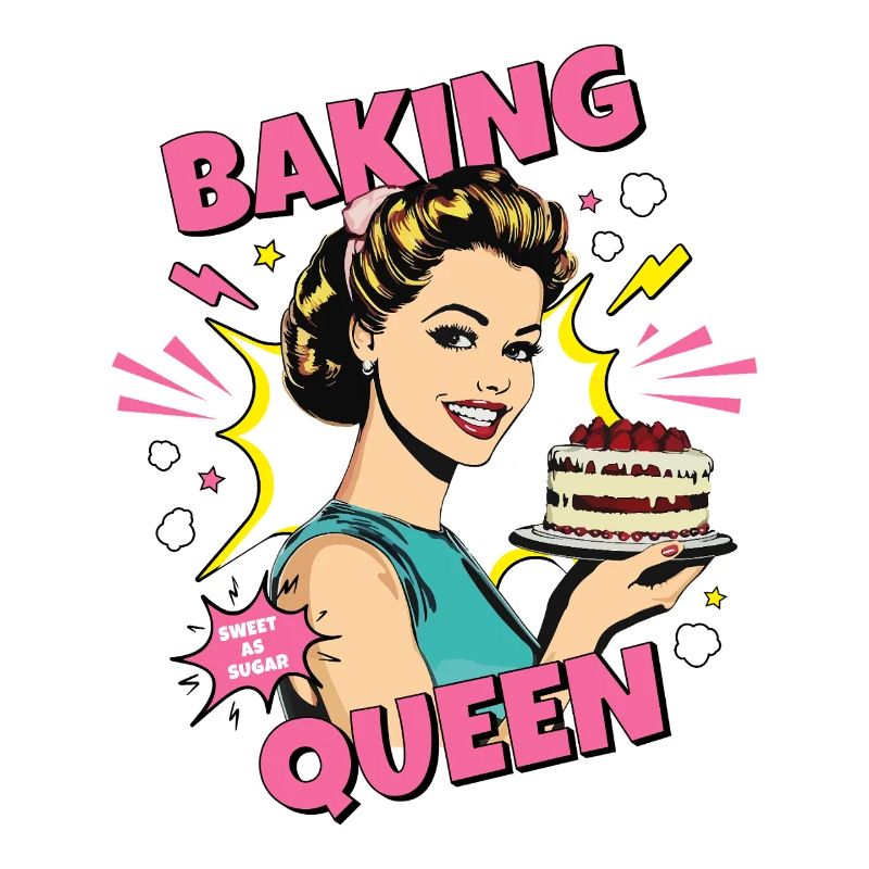 Cuisson Gâteau Cuisson Reine Cuisson Fée Boulanger Pop Art