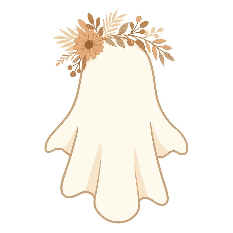 Boho Geist mit Blumen – Süßes Halloween Design