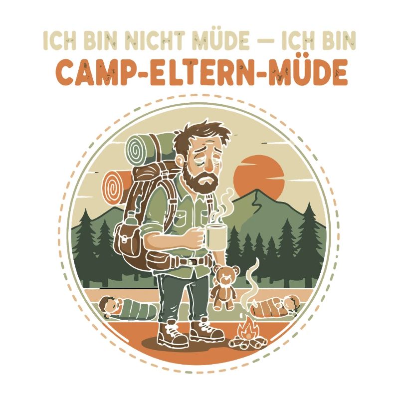 Camp-Eltern-Müde Illustration