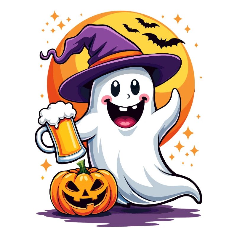 Fröhlicher Bier-Geist feiert Halloween