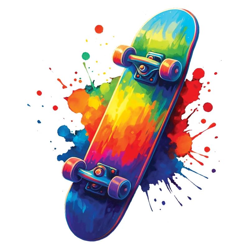 Skateboard Multicolore - Art Splash Skate
