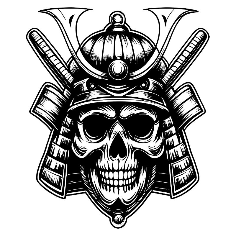 Schädel Samurai Krieger Emblem