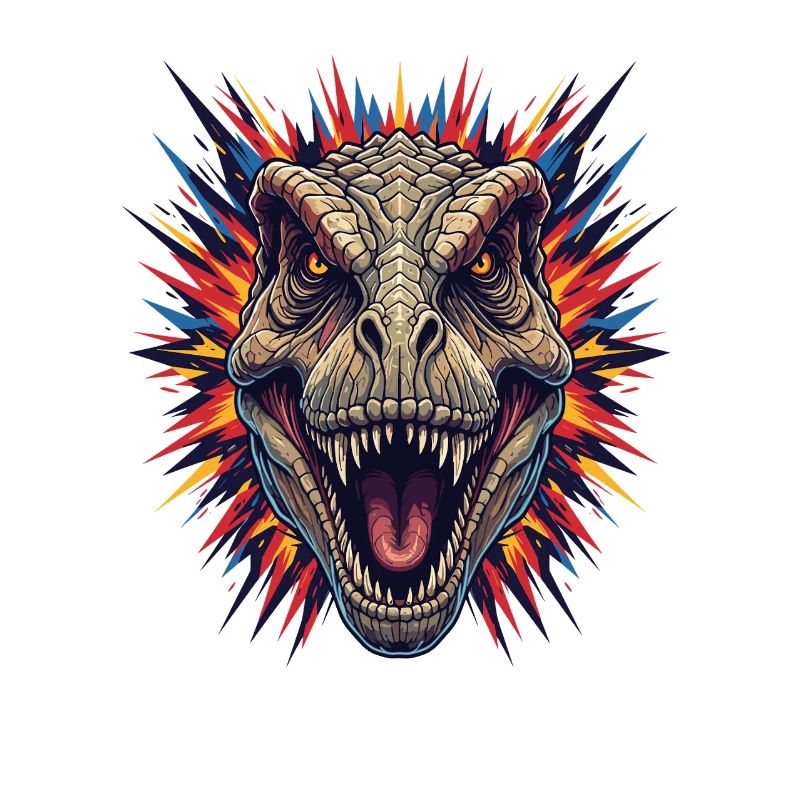 Dinoausbruch Kopfdesign
