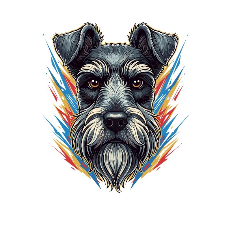 Farbexplosion Schnauzer Portrait