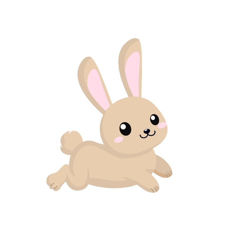Lapin de dessin animé mignon en cours d'exécution