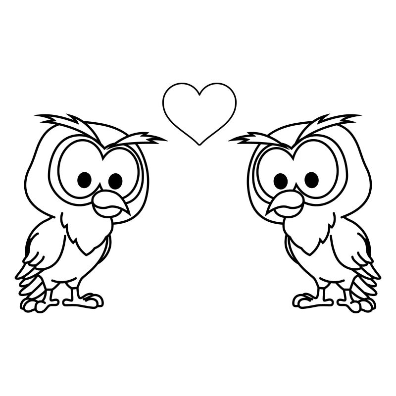 Eule Comic Paar liebe