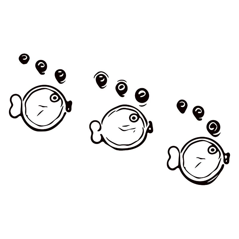 Three funny schooling fish in formation