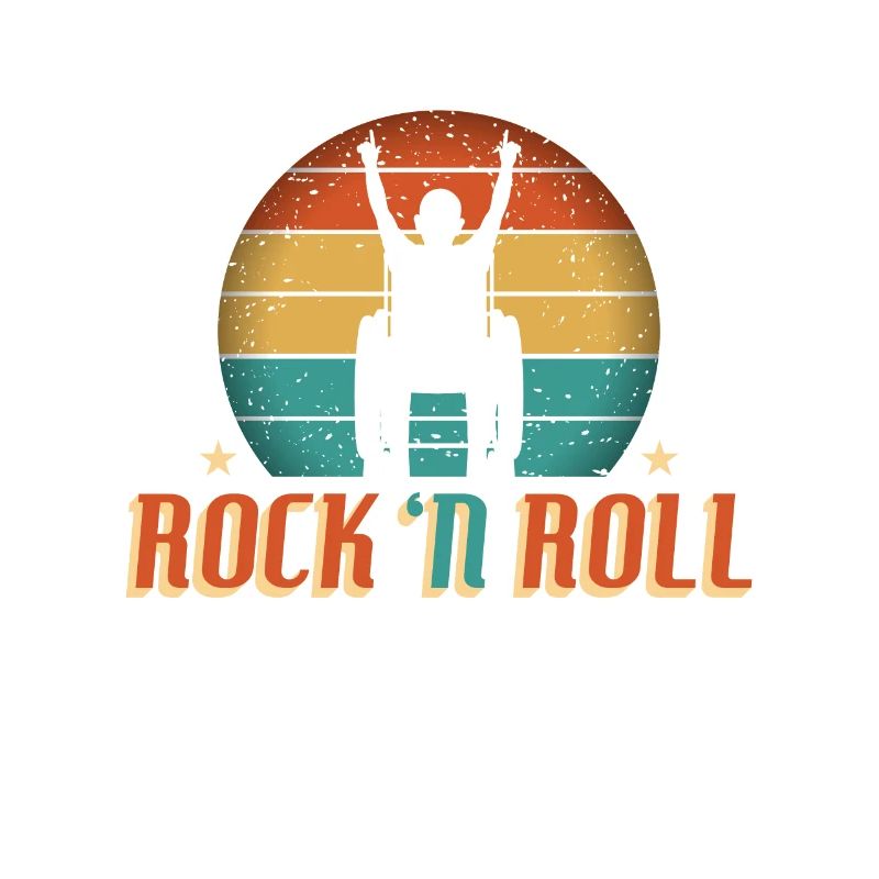 Rock 'n' Roll Rollifahrer Rollstuhlfahrer Metalfan