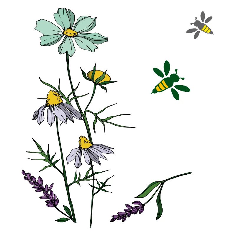 Herbs, chamomile, bees