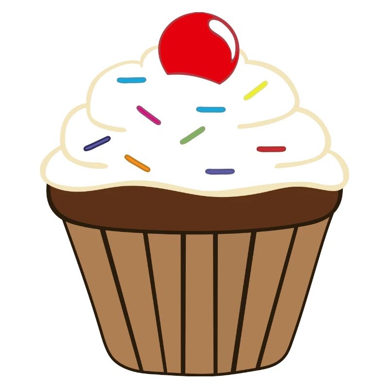 Cupcake mit einer roten Kirsche