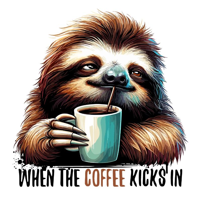 Faultier Kaffee kickt Geschenk