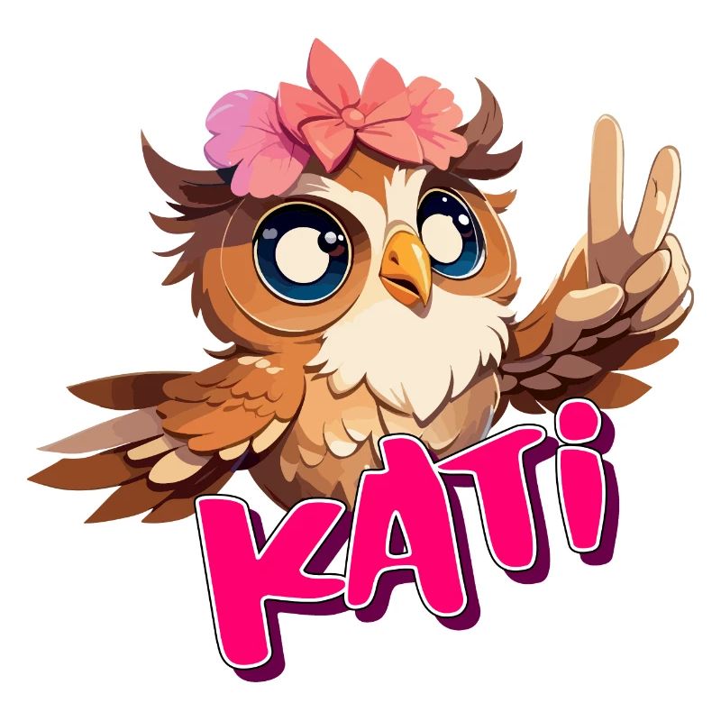 KATI - Schöner Mädchen Name mit süßer EULE