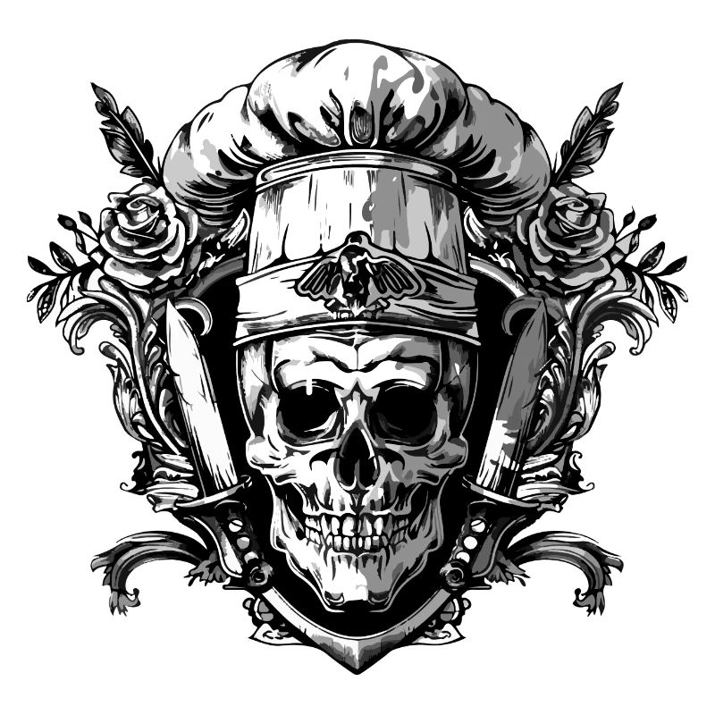 Koch Skull Skeleton Chef Crest