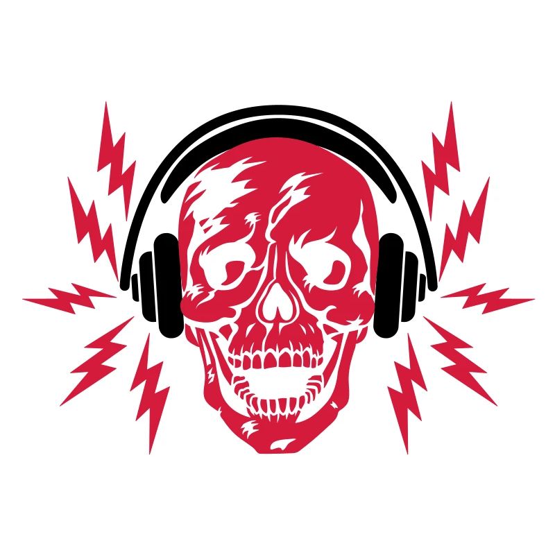 41 Totenkopf Skull Kopfhörer Blitze