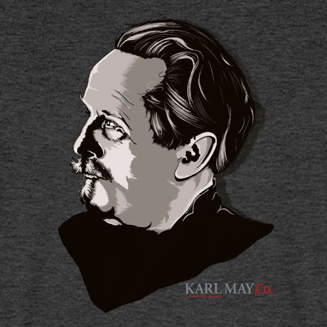 Karl May Kopf mit Logo