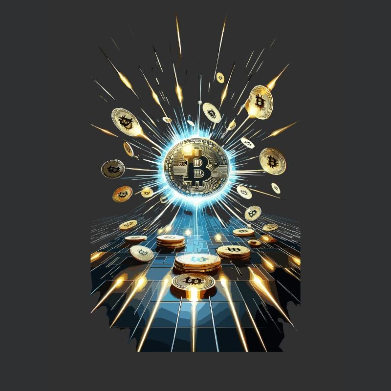 Bitcoin Explosion Conception d’art numérique