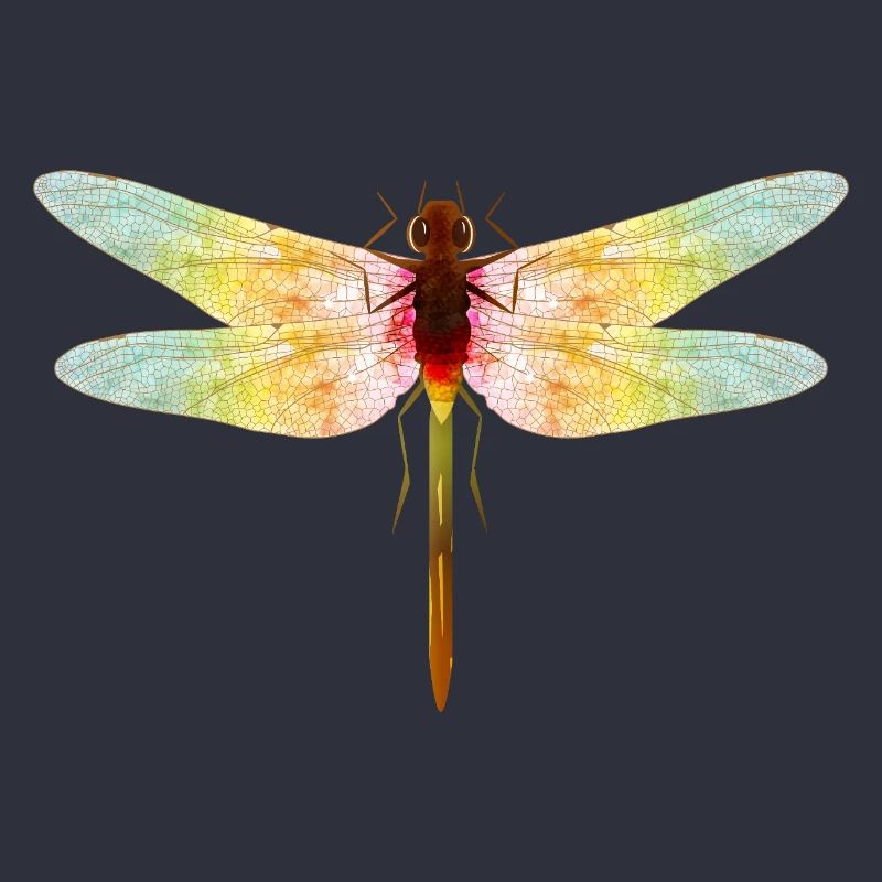 Libellule irisée – motif insecte en filigrane