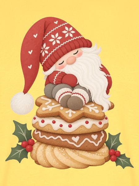 Schlafender Wichtel auf Weihnachtsplätzchen