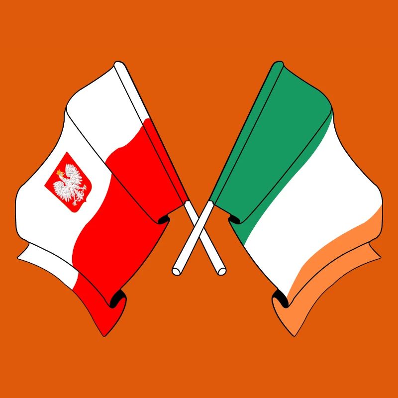 Drapeau de la Pologne, drapeau de l’Irlande