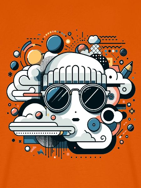 Wolken ikon mit Sonnenbrille
