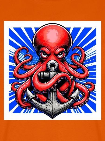 Oktopus umarmt einen Anker